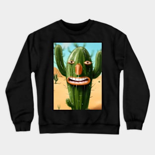 Laughing cactus in the desert Crewneck Sweatshirt